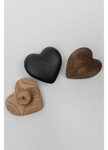 Меблева ручка з дуба Heart black 60 мм No Brand (389082405)