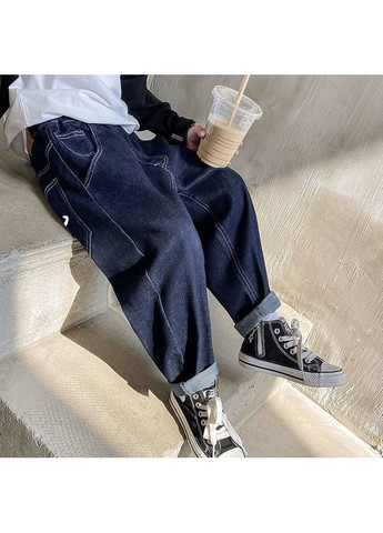 Темно-синие широкие джинсы для мальчика, стиль оверсайз. China