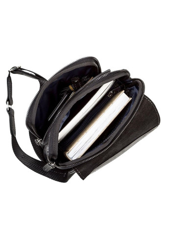 Чоловіча шкіряна сумка через плече компактний месенджер із натуральної шкіри чорний 22*25*3,5 см Shvigel (329146412)