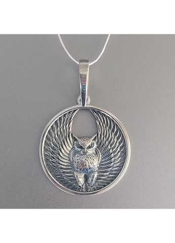 Кулон Сова круглої форми зі срібла No Brand (355921808)