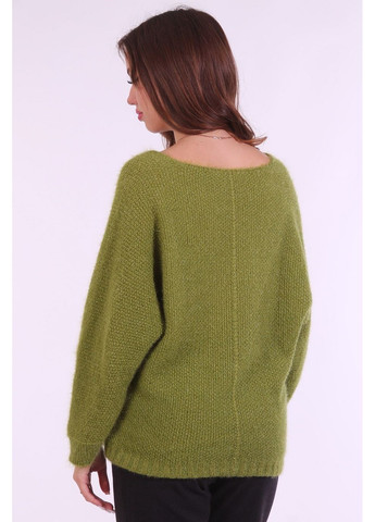 Світло-зелений демісезонний светр жіночий 99047 в'язка яблучний Актуаль