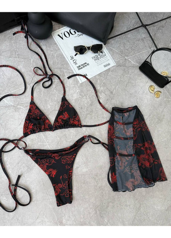 Черный купальник тройка Україна