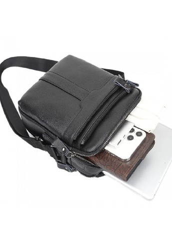 Кожаная мужская черная сумка-барсетка с ручкой Tiding Bag 73957 No Brand (335039849)