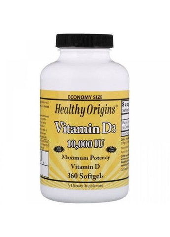 Vitamin D3 10000 IU 360 Softgels Healthy Origins (291412432)