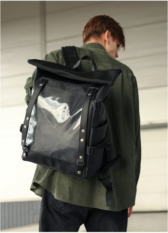 Рюкзак мужской из экокожи Hacking Черный Sambag (301871872)