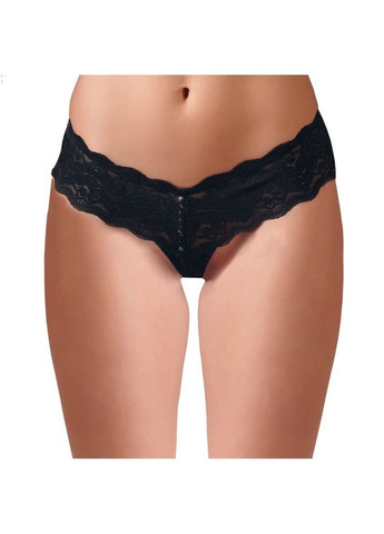 Чорні мереживні трусики з перловою ниткою Cottelli "Paola" L Cottelli Collection (302968541)