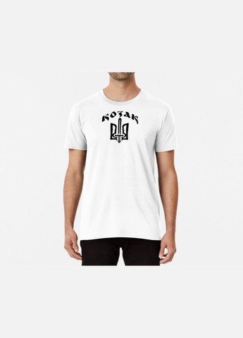 Біла чоловіча патріотична футболка з принтом козак-патріот україна Stedman