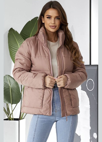 Пудрова демісезонна куртка жіноча демісезонна пудрового кольору Let's Shop
