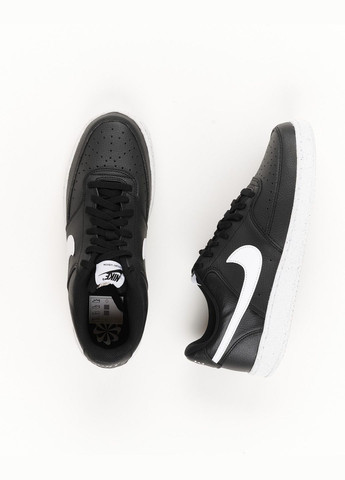 Белые всесезонные кроссовки мужские court vision low dh2987-001 весна-осень кожа черные Nike