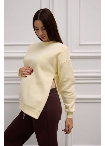 Светло-желтый свитшот для беременных и кормящих теплый на флисе из мягкого трикотажа жёлтый Dianora (367727817)