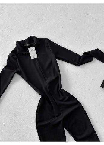 Комбинезон женский с утеплением. No Brand комбинезон-брюки чёрный кэжуал трикотаж