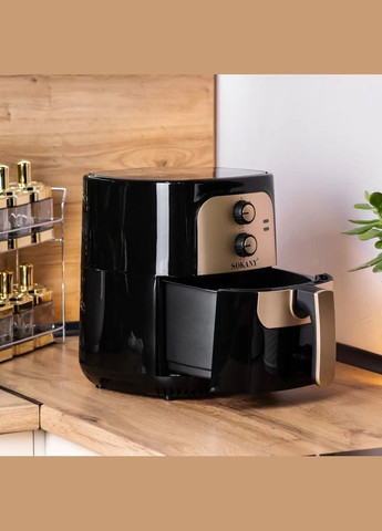 Аэрофритюрница безмасляная SK-10025 6,5 л электрический аэрогриль с механическим управлением 1400 Вт Sokany (315745198)