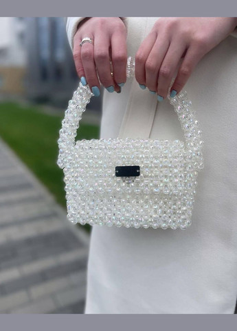 Сумка из бусин маленькая белая ручная работа Felicita (336377600)