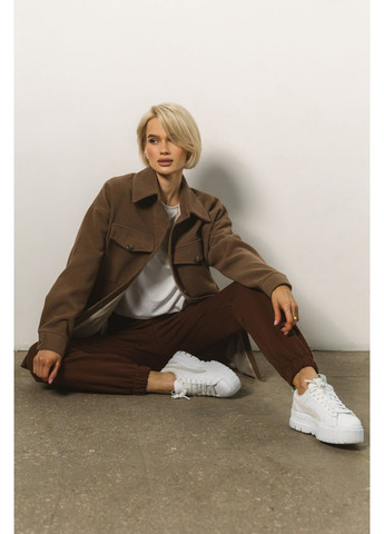 Коричневое демисезонное Пальто-рубашка 2044.5341 Seventeen