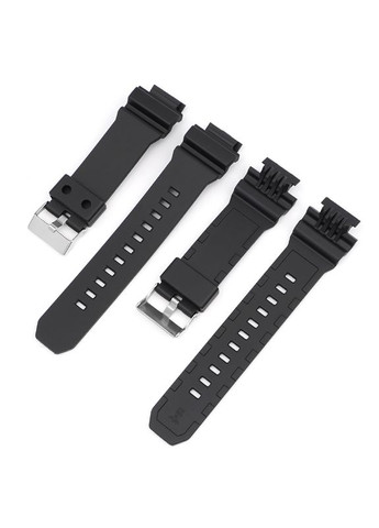 Ремінець для годинника Casio G-Shock чорний зі сріблястою пряжкою полімерний для чоловіків жінок унісекс ProDobro (367265201)