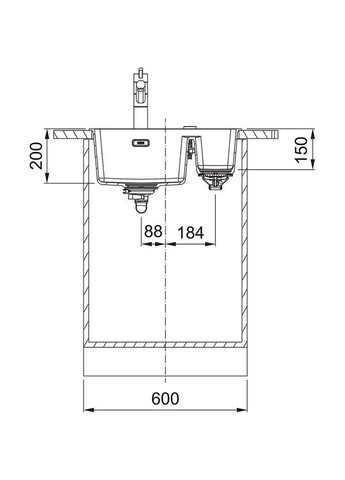 Кухонная мойка Maris MRG 160 (125.0701.782) гранитная, монтаж под столешницу, цвет Оникс FRANKE (368583882)