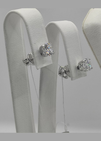 "Серебряные пусеты-гвоздики с родиевым покрытием" Shiny 544-05 No Brand (331145229)