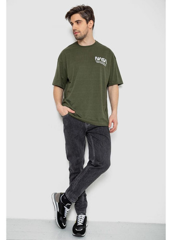 Хаки (оливковая) мужская футболка с принтом, 244r2125 Andi