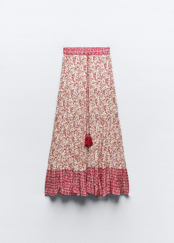 Разноцветная повседневный цветочной расцветки юбка Zara