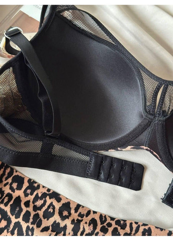 Коричневый комплект бюстгальтер + трусики слипы 1997d леопардовый Weiyesi