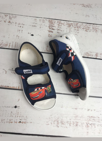 Синие тапочки сандалии детские текстильные для мальчика синий (239) Waldi