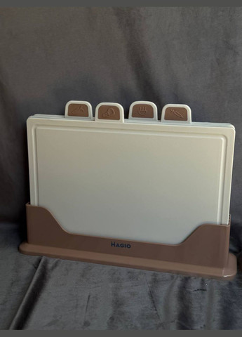 Набір обробних дощок MG-1255I на підставці 5 предметів Бежевий Magio (334850075)