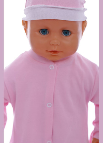 Человечек с шапкой для девочки интерлок baby розовый 56 см (41932) BABYKROHA (297199611)