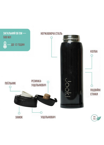 Еко подарунковий набір: Термосумка "Brivilas", Термос 500 мл, Ланч бокс 950 мл + Подарункова коробка Jooki (360921285)