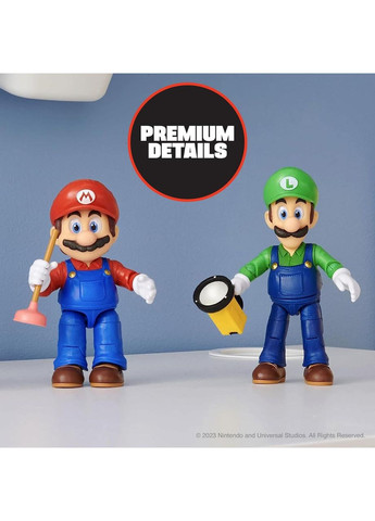 Колекційна фігурка Луїджі 13см Брати Супер Маріо в кіно Оригінал The Super Mario Bros Movie Luigi Jakks Pacific (365251566)