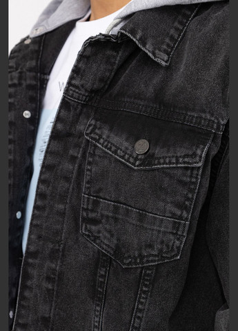 Темно-сіра демісезонна чоловіча джинсова куртка колір темно-сірий цб-00245485 BIG GASTINO