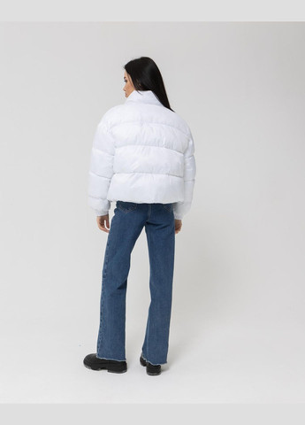 Белая демисезонная стильный короткий пуховик на теплую зиму-весну-осень Vakko