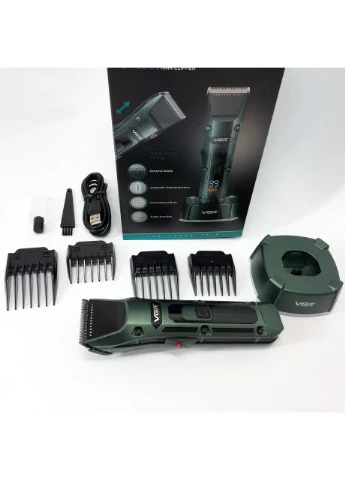 Акумуляторна бездротова машинка для стрижки волосся V-696 з LED дисплеєм та ТУРБО режимом VGR (396879340)