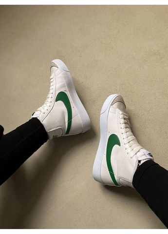 КРОССОВКИ ЖЕНСКИЕ NIKE BLAZER HIGH WHITE GREEN НАЙК БЛЕЙЗЕР No Brand серые демисезоны (367172500)