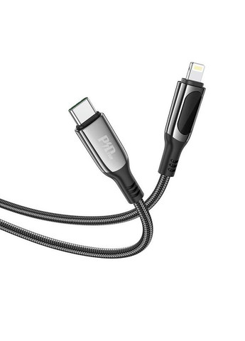 Кабель для зарядки телефона з дисплеєм та швидкою зарядкою PD Type-C to Lightning Apple Iphone S51 |120см, 20W| Чорний Hoco (337350653)