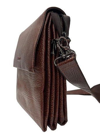 Сумка барсетка чоловіча із натуральної шкіри коричнева тиснена (Д/Ш/В) 22/8/25(см) Karya (336377919)