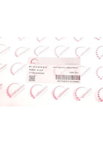 Трос ручника (задний) Ford Connect 02- (-ABS) (высокая база) (барабанный тормоз) RWS2143 (opt-om) No Brand (342404943)