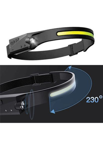 Светодиодный фонарь налобный сенсорный с аккумулятором 1200 mAh Li-ion BL-W689/G28-LM+COB Black No Brand (350349116)