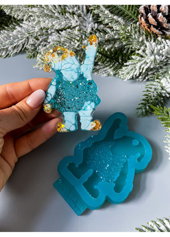 Молд Санта у кристалічному кожушку форма для новорічних іграшок на ялинку силіконова форма для епоксидної смоли No Brand (370566720)