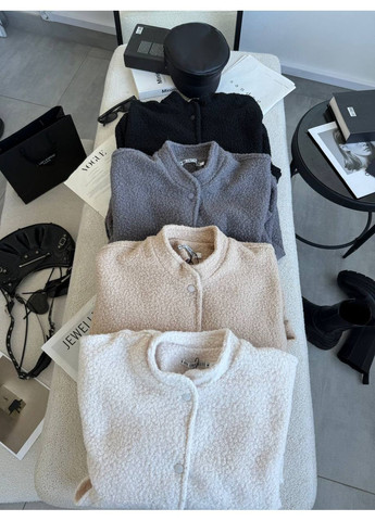 Женский бомбер букле на кнопках (364550208)