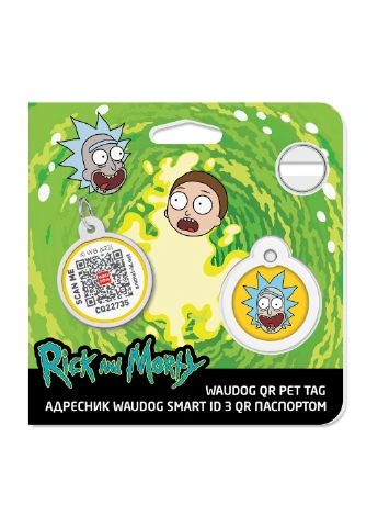 Адресник із QR-паспортом Smart ID "Рік і Морті 3" круглий 25 мм (4823089350547) WAUDOG (377754440)