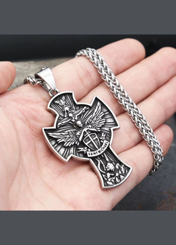 Чоловічий кулон хрестик із ланцюжком на шию підвіска амулет оберег STORE 204 (329202057)