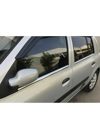 Зовнішня окантовка стекол (HB, 4 шт, нерж) для Renault Clio II 1998-2005 рр Omsa (389782754)