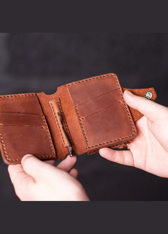 Гаманець затиск Slim з монетницею, коньяк SD Handmade (351390729)