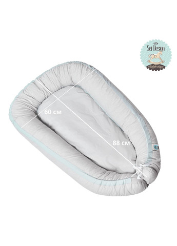 Кокон для немовлят гніздечко-позиціонер бавовна смужка сіра (8-35420*001) Sei Design (313594511)