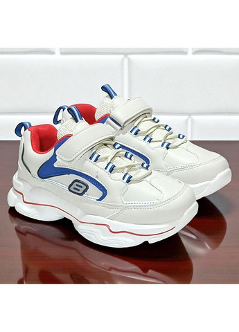 Белые демисезонные ортопедические демисезонные кроссовки на липучке для мальчика клиби Clibee