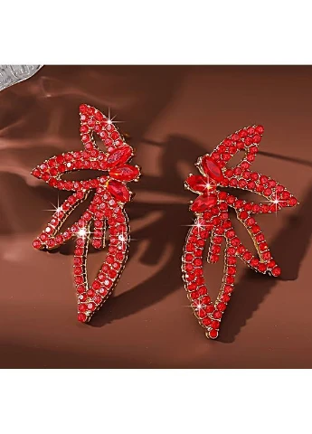 Серьги бижутерия Красные камушки No Brand (393983913)