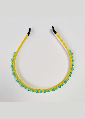 Обруч для волосся Обідок металевий жовтий з жовтими і блакитними намистинами Finding (316251083)