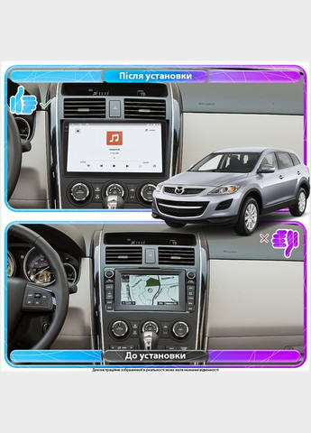Штатная магнитола для Mazda CX-9 I 2006-2012 экран 10" 4/64 QLED CarPlay 4G Wi-Fi GPS 360 Prime 5шт Lesko (336200677)