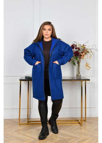 Синє демісезонне Пальто жіноче кашемірове No Brand
