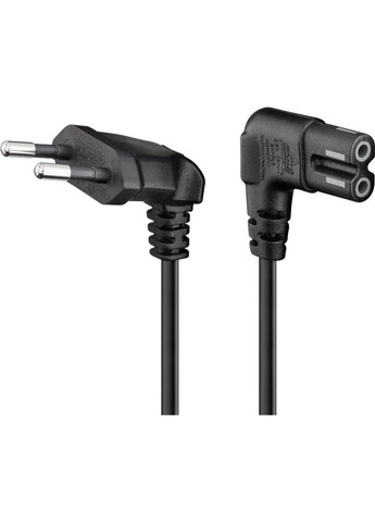 Кабель питания устройств IEC(EuroPlug) (C7)Euro8 M/M (папа/папа) 5.0m 90°вниз/90°в сторону 2x0.75mm Sonos Goobay (369645975)